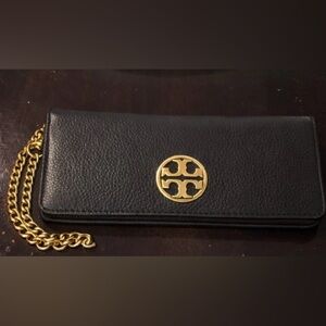 Tory Burch Miller Wallet on Chain with Pebbled Leather